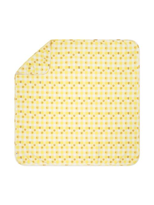 Checkers smiley-print blanket - Yellow