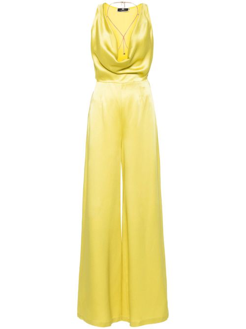Body-chain crepe jumpsuit - Yellow