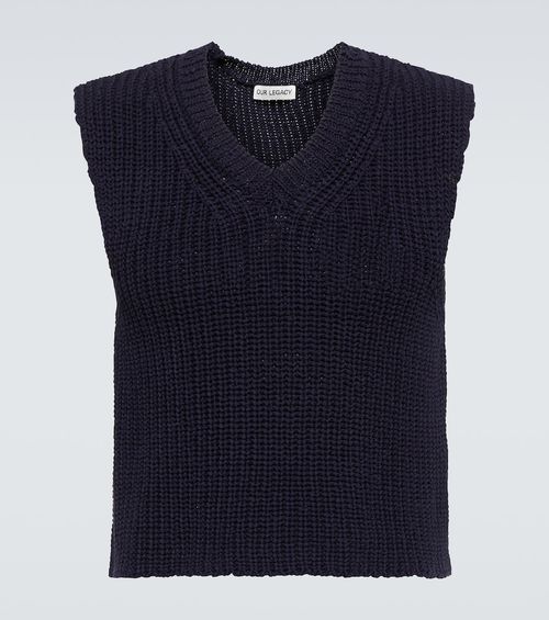 Intact ribbed-knit cotton sweater vest