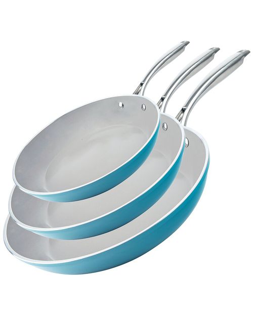 Gotham Steel 3pc Aqua Blue Fry Pans