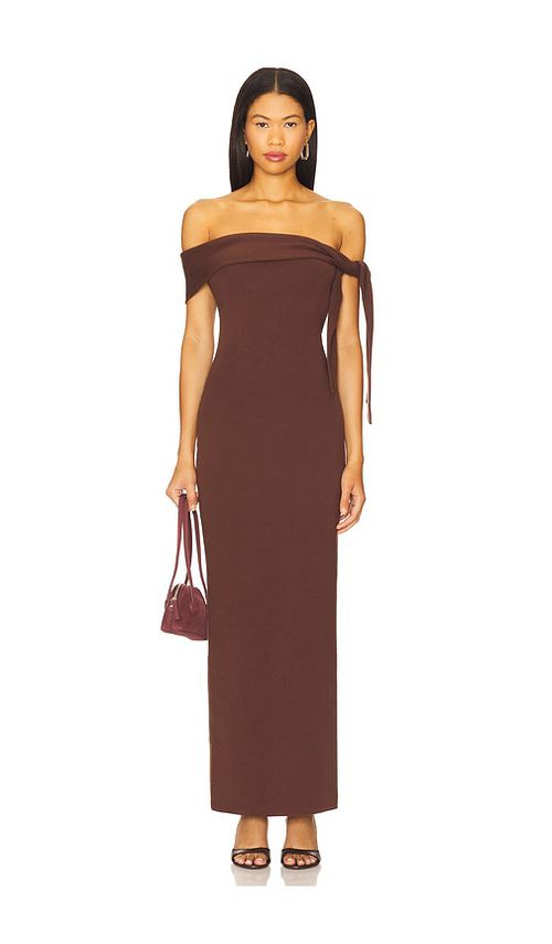 SNDYS Jaymes Maxi Dress in Chocolate.  XXS. Also in L, M, S, XL