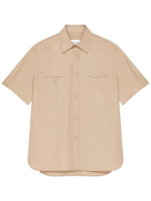 Couture Seam Cotton Shirt With Paris Patch