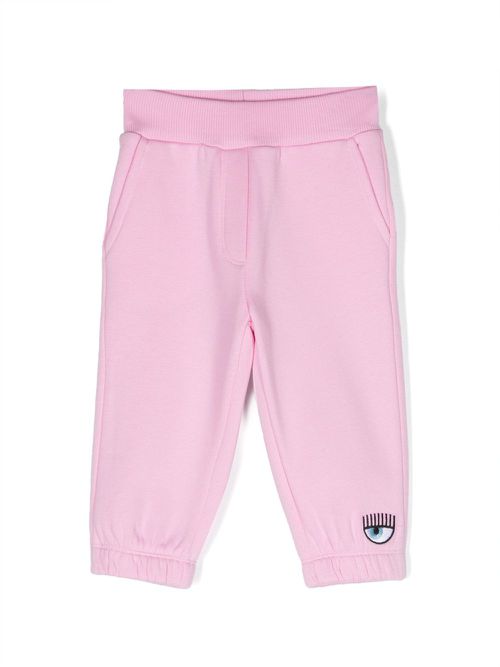 Logo-patches tracksuit bottoms - Pink