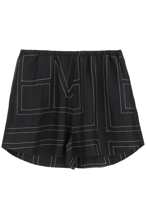 -Short Pajama Ricamo Monogram-Donna