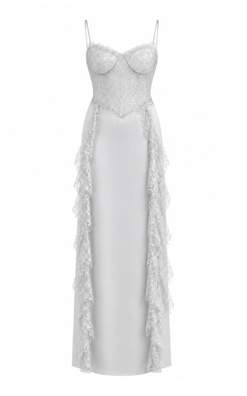 Memory Satin Lace Maxi Dress - Moda Operandi