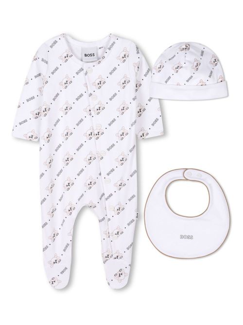 Logo-print pajamas set - 10P WHITE