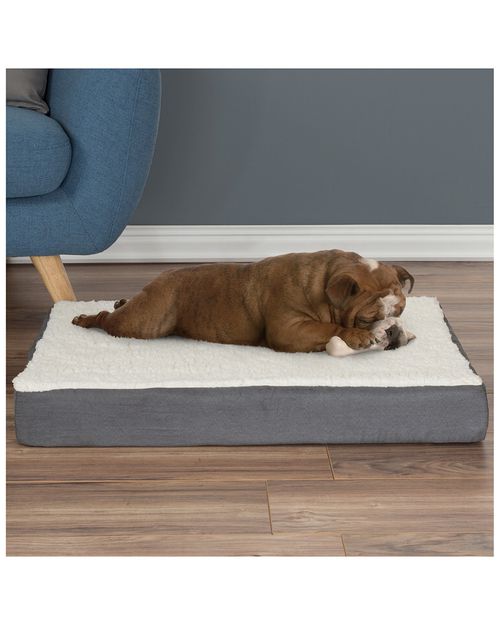 Petmaker Orthopedic Memory Foam Sherpa Top Pet Bed