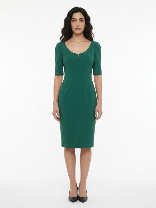 Acetate-Viscose Sheath Dress — Green