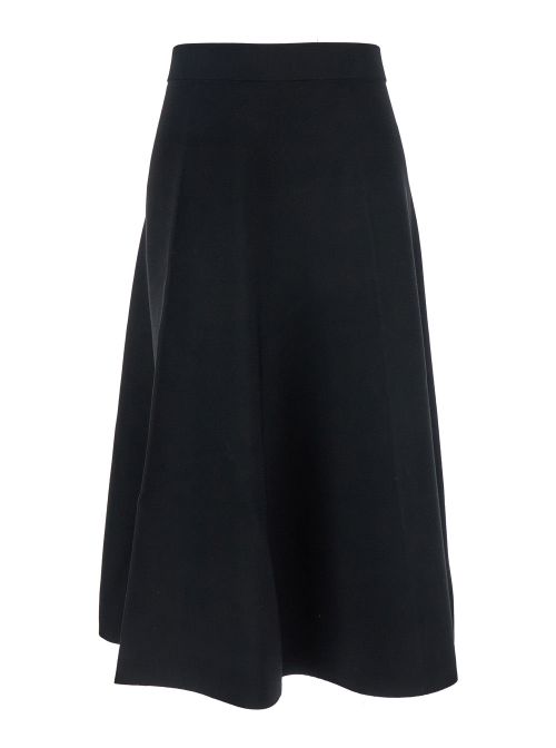 Elastic High-Waist Viscose Skirt — Black