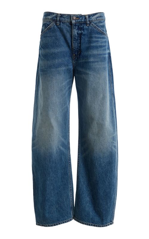 Tribeca Stretch Mid-Rise Barrel-Leg Jeans - Moda Operandi