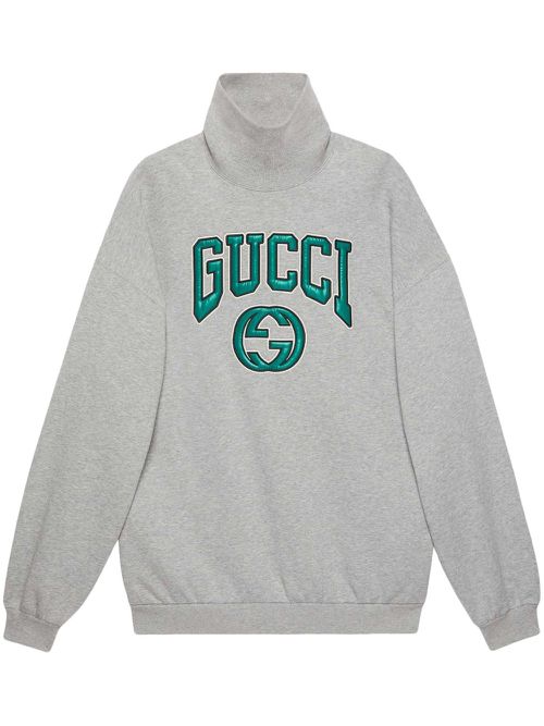 Logo-appliqué cotton sweatshirt - Grey