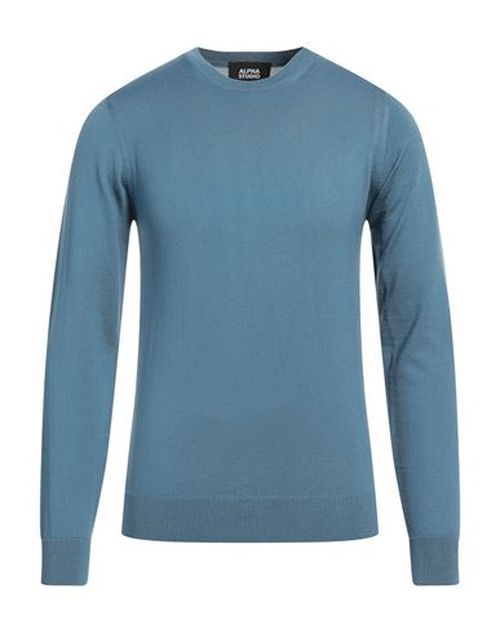 Alpha Studio Man Sweater Slate blue Size 44 Merino Wool