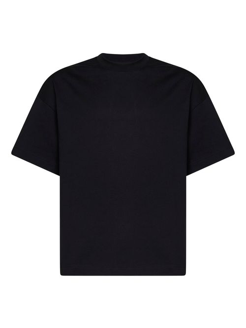 Boxy Cotton T-Shirt — Black