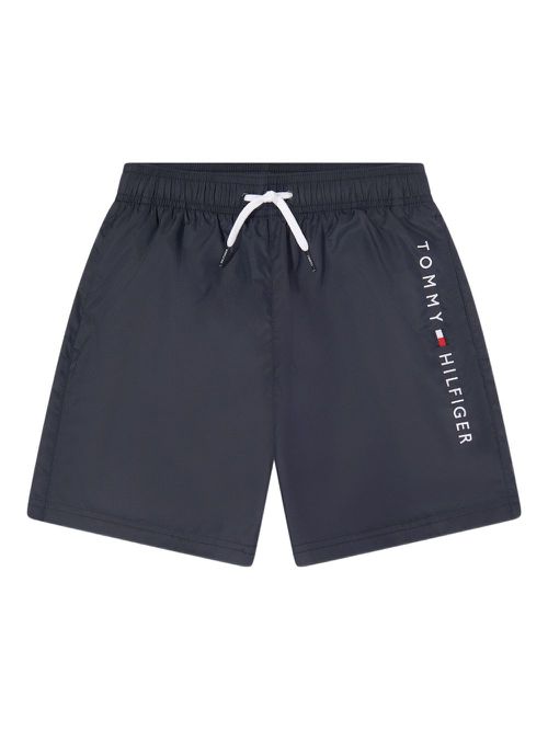 Tommy Hilfiger Junior logo-embroidered swim shorts - Blue