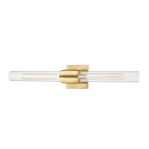Aged Brass Two Light Wall Sconce from the Hogan Collection