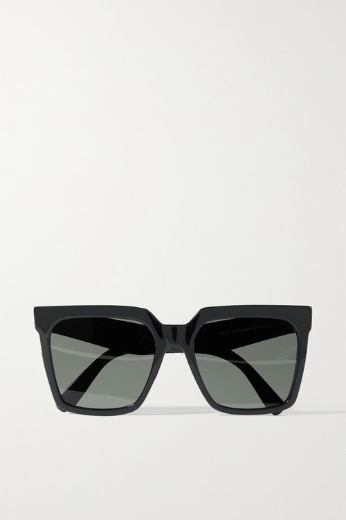 Oversized Square-frame Acetate Sunglasses - Black