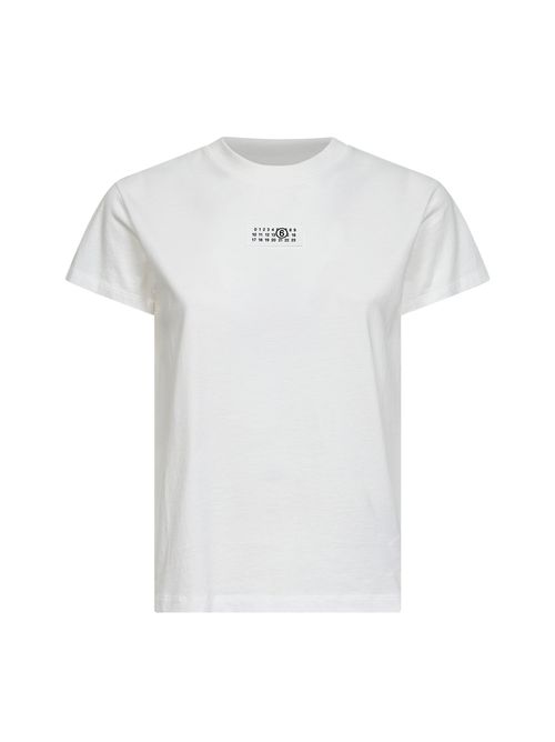Numeric Embroidered Cotton Jersey T-Shirt — White