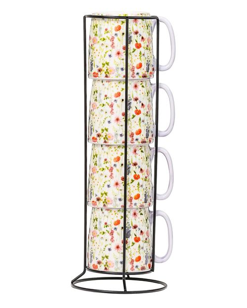 Set Of 4 Bella Espresso Demitasse Stacks