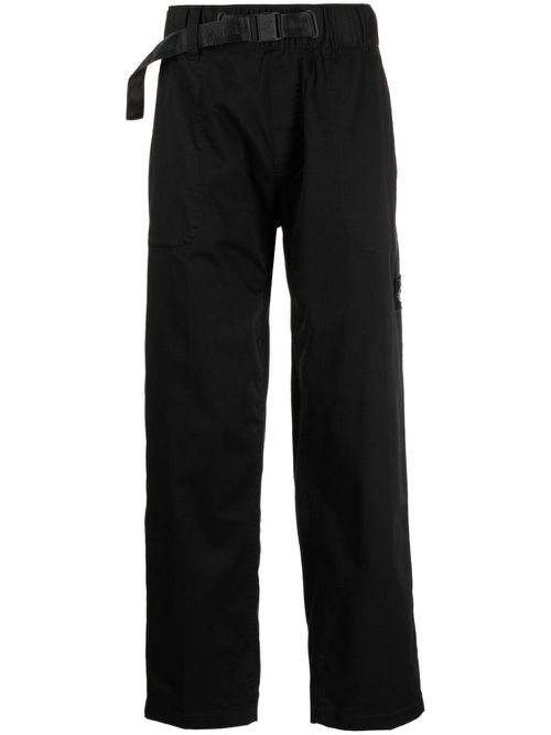 Belted straight-leg trousers - Black