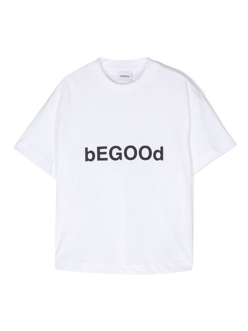 Raised text-detail T-shirt - White