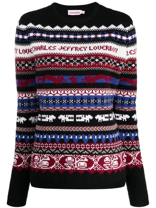 Intarsia-knit wool-blend jumper - Multicolour