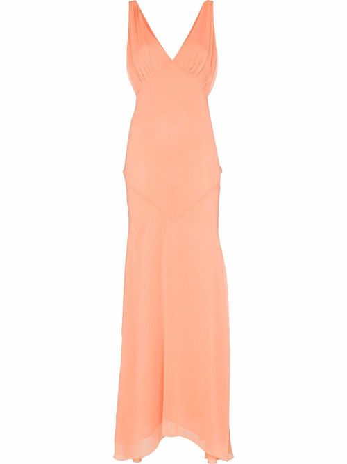 Moss chiffon gown - Orange