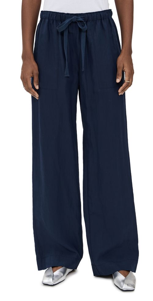 Mid Rise Utility Drawstring Pants Coastal Blue