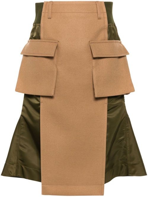 Panelled skirt - Brown