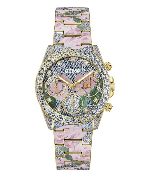 Women's Floral Print Stainless Steel Multi-Function Watch, 38mm - Multi