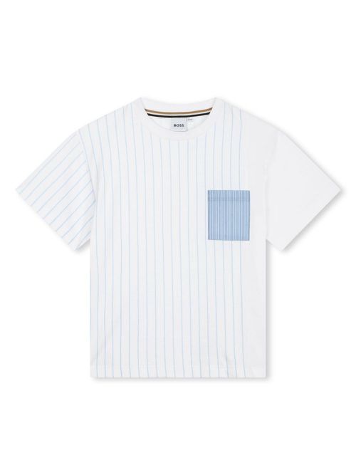 Fine-stripe cotton T-shirt - White