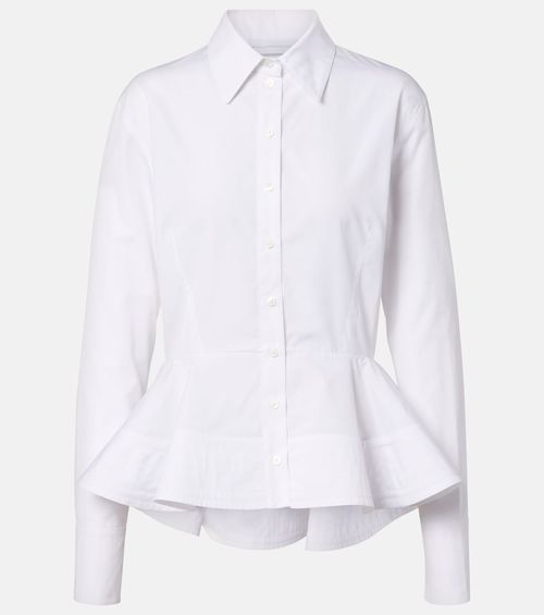 Peplum cotton poplin shirt
