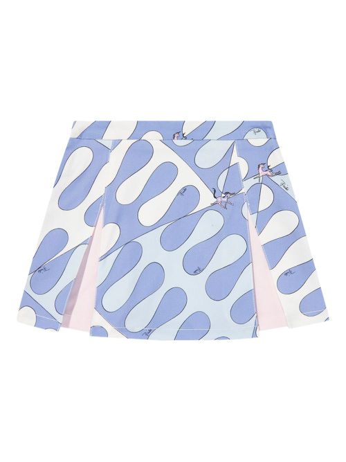 PUCCI Junior Leocorno-print mini skirt - Blue
