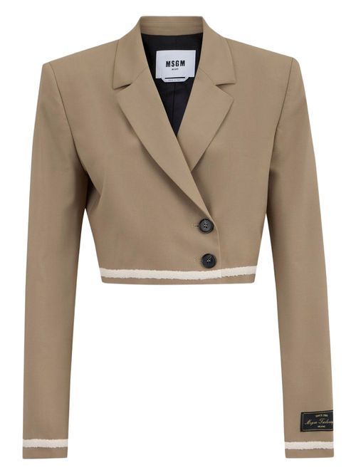 MSGM cropped blazer - Brown