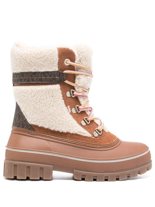 Ozzie faux-shearling trim boots - Brown