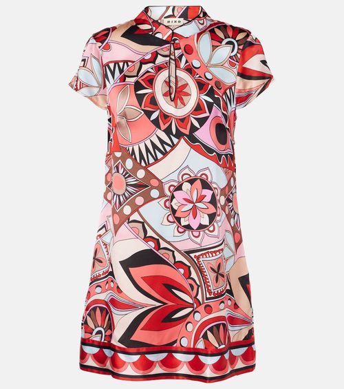 Printed silk minidress