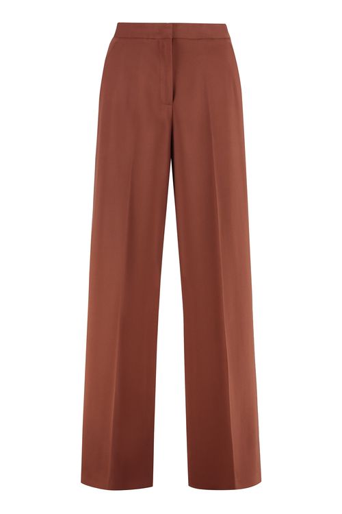 Textured High-Waist Wide-Leg Trousers