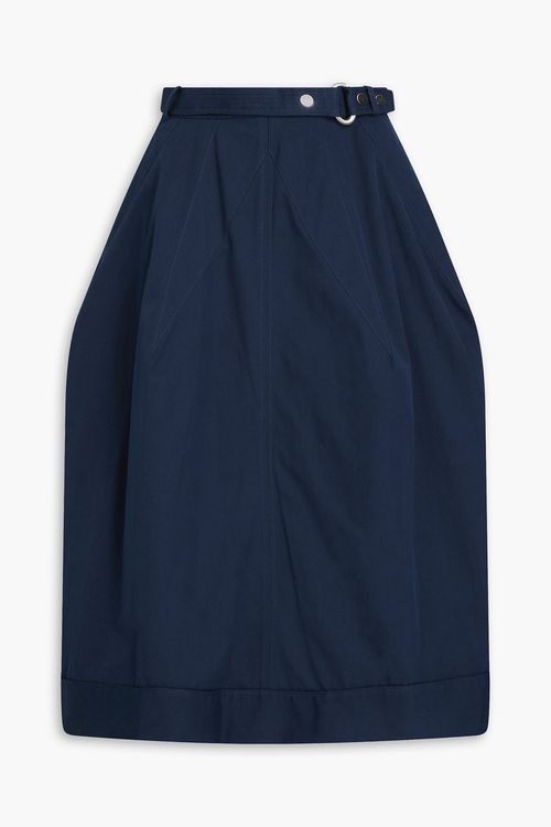 Cotton Oxford midi skirt - Blue - US 0