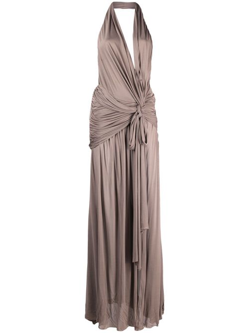 Halterneck backless gown - Neutrals