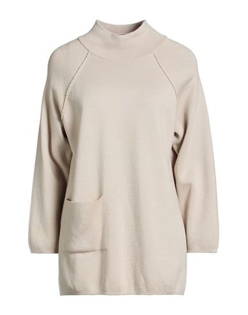 Woman Turtleneck Sand Size 6 Virgin Wool