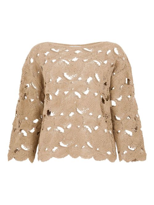 Kangra crochet-knit top - Brown