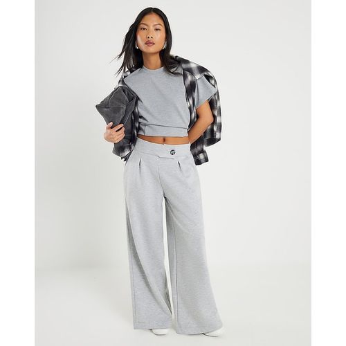 River Island Womens Trousers Petite Grey Tailored Zipped Button - Large