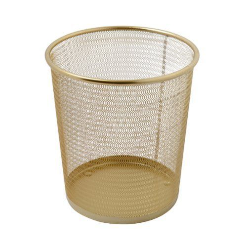 Ryder Premium 4.5 Gallon Mesh Metal Wastebasket in Gold - Gold