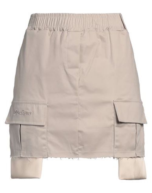 Disclaimer Woman Mini skirt Beige Size L Cotton, Elastane