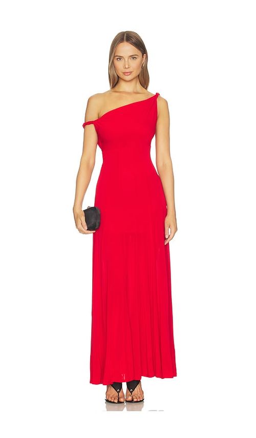 Alice + Olivia Noelia Twist Strap Paneled Maxi Dress in Red. - 2 also , 4, 6, 8