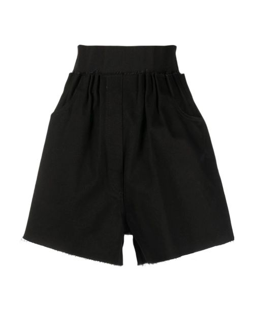 High-waisted cotton shorts