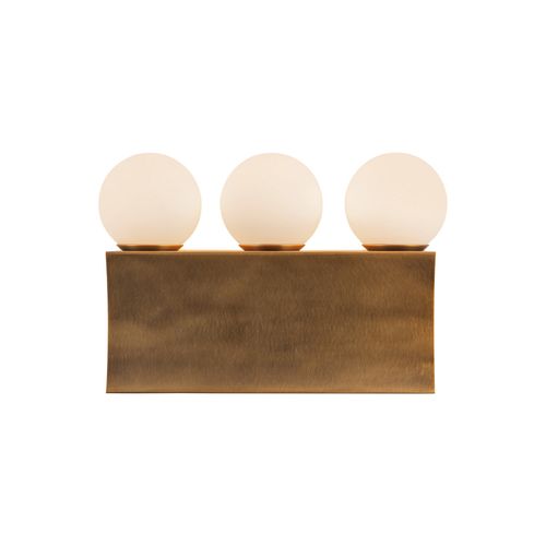 Vintage Brass LED Bathroom Vanity Light from the Sinclair Collection
