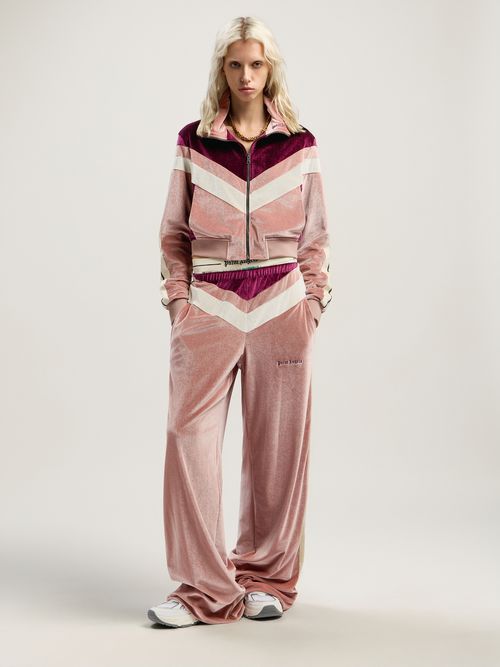 Colorblock Chenille Track Jacket Woman  Soft Pink