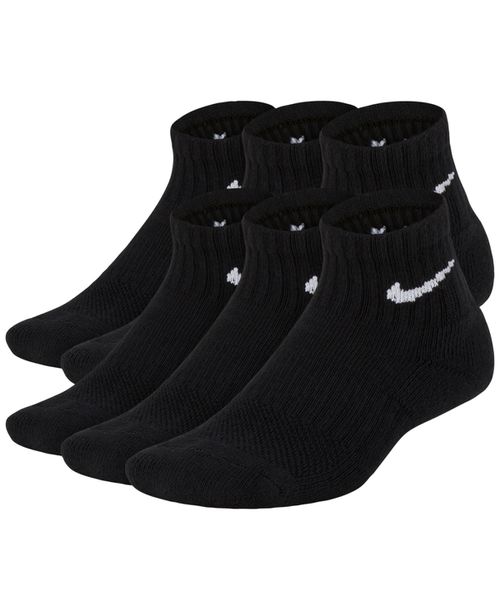 6-Pk. Cushioned Crew Socks, Big Boys - Black