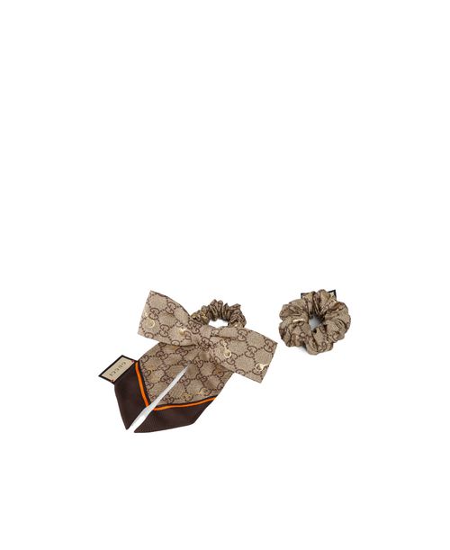 GG silk scrunchie (set of two)