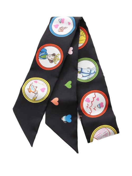 2021 Tea Time silk ribbon scarf - Black